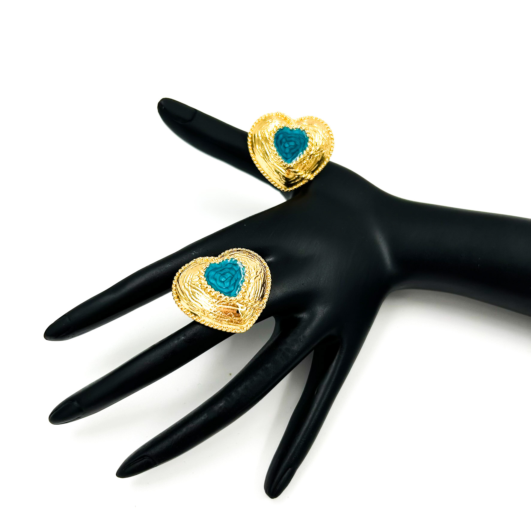 Love earrings blue
